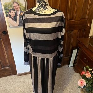 Striped Black and Gray Dress